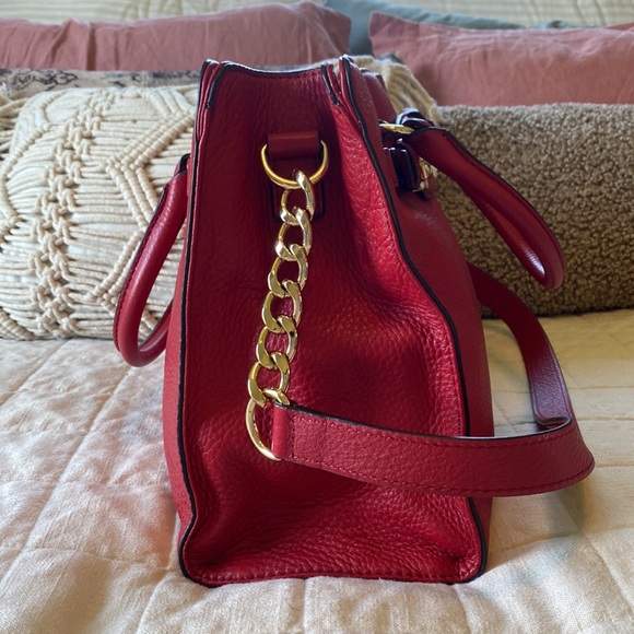 Michael Kors- red leather Hamilton Tote Purse - Picture 2 of 8